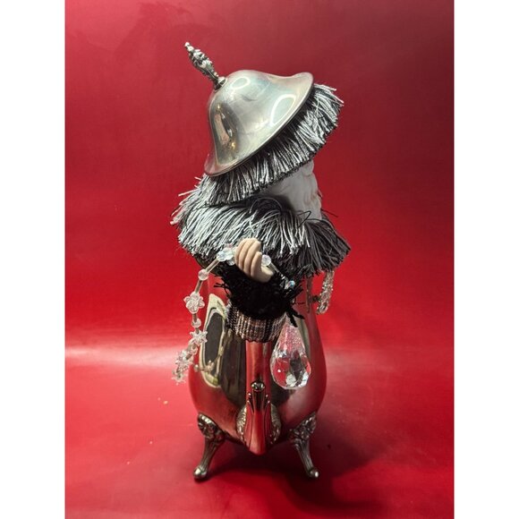 Santa Claus Decorative Teapot Handcrafted With Silver & Crystal Accents - Picture 4 of 6